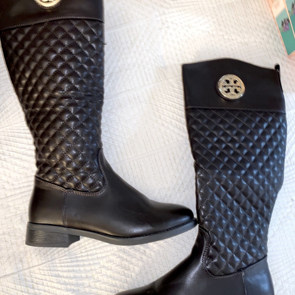 COPY-Tory Burch Quilted Riding Boots